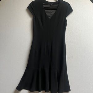 Judith & Charles Black Midi Dress with Cap Sleeves Sz 6